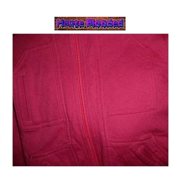 Marc By Marc Jacobs Bright Pink Hoodie W/ Red Faux Fur Lining Warm Sweatshirt S - Picture 10 of 13